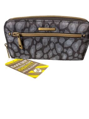 Travelon Gray Pebble-Print RFID Zip Travel Wallet / Wristlet, NWT